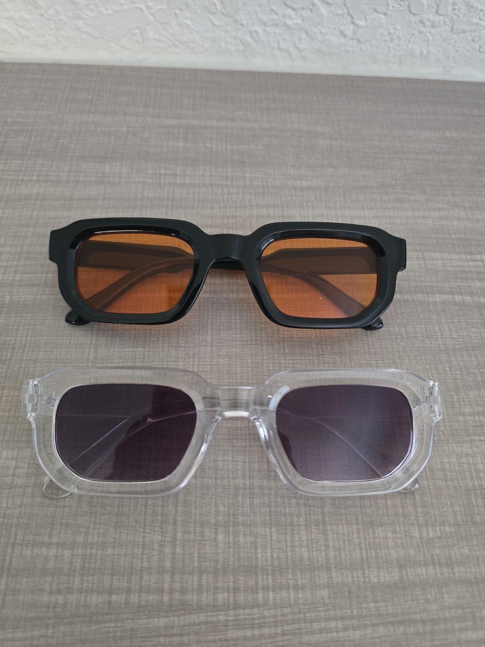 NWT Lot of 2 Chunky Rectangle Sunglasses Black & Clear